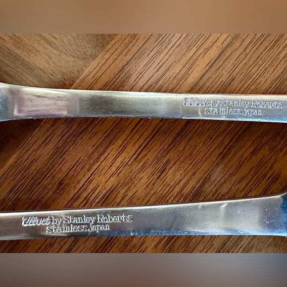 Stanley Roberts RARE 1960’s Velvet Stainless Salad Serving Set Made in Japan EUC - Picture 5 of 11